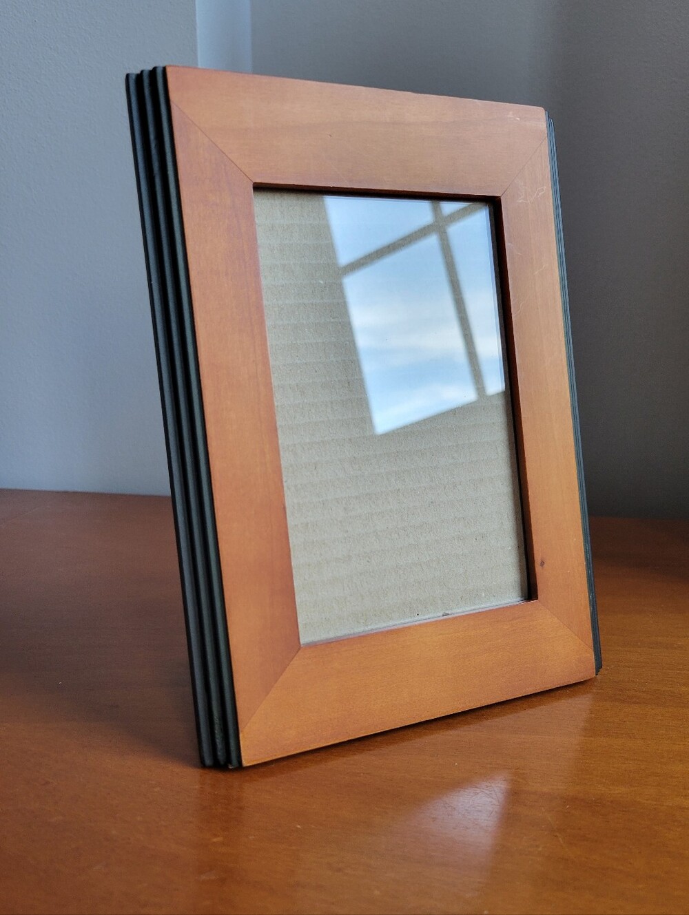 Vintage Rare Woods Wood Picture Frame Cherry and Forest Green - 4x6